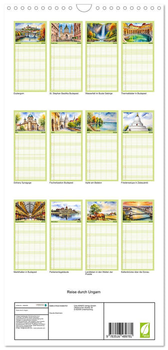 Reise durch Ungarn (CALVENDO Familienplaner 2026)