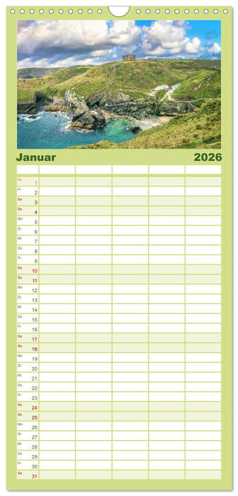 Cornwall - Malerische Landschaften mit grandiosen Küsten (CALVENDO Familienplaner 2026)