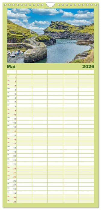 Cornwall - Malerische Landschaften mit grandiosen Küsten (CALVENDO Familienplaner 2026)