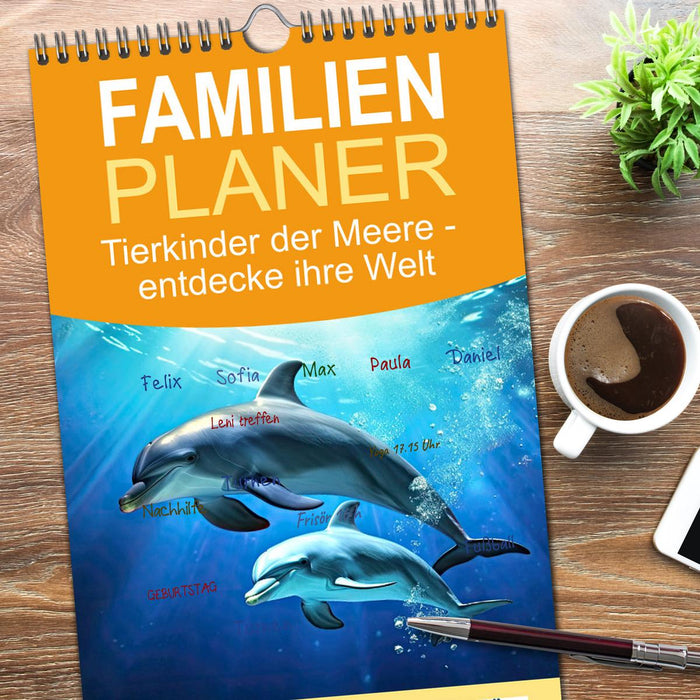 Tierkinder der Meere - entdecke ihre Welt (CALVENDO Familienplaner 2026)