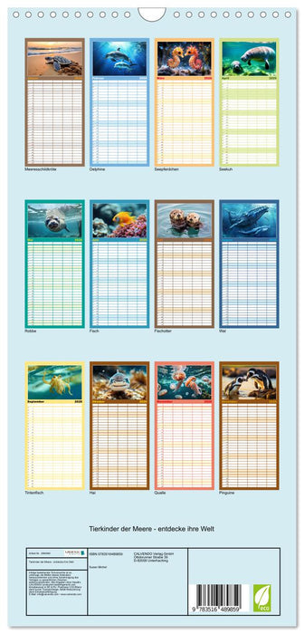 Tierkinder der Meere - entdecke ihre Welt (CALVENDO Familienplaner 2026)