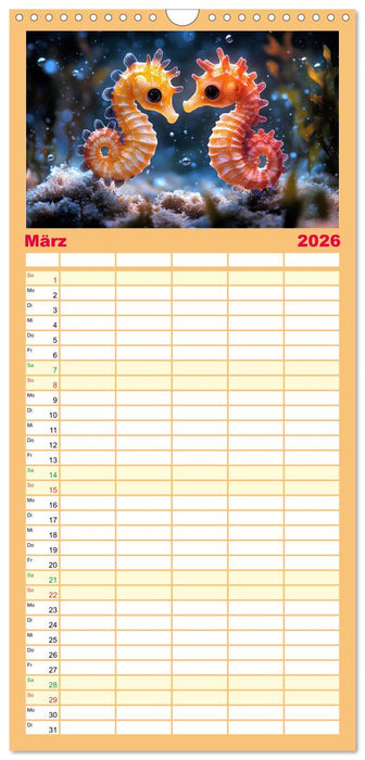 Tierkinder der Meere - entdecke ihre Welt (CALVENDO Familienplaner 2026)