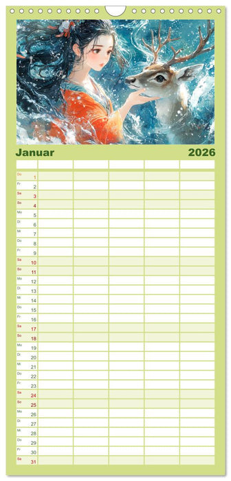 Traumwelten. Mangas mit magischen Begegnungen (CALVENDO Familienplaner 2026)