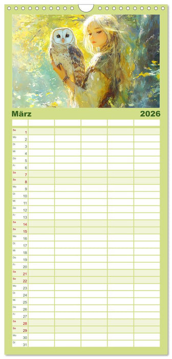 Traumwelten. Mangas mit magischen Begegnungen (CALVENDO Familienplaner 2026)