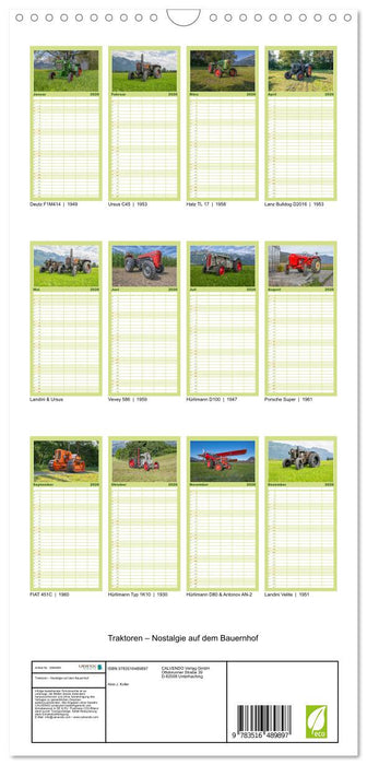 Traktoren – Nostalgie auf dem Bauernhof (CALVENDO Familienplaner 2026)