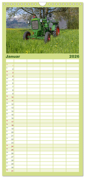 Traktoren – Nostalgie auf dem Bauernhof (CALVENDO Familienplaner 2026)