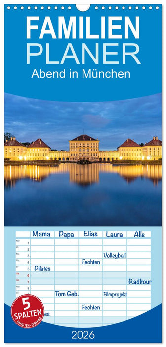 Abend in München (CALVENDO Familienplaner 2026)