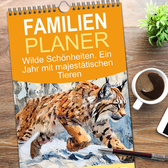 Wilde Schönheiten. Ein Jahr mit majestätischen Tieren (CALVENDO Familienplaner 2026)