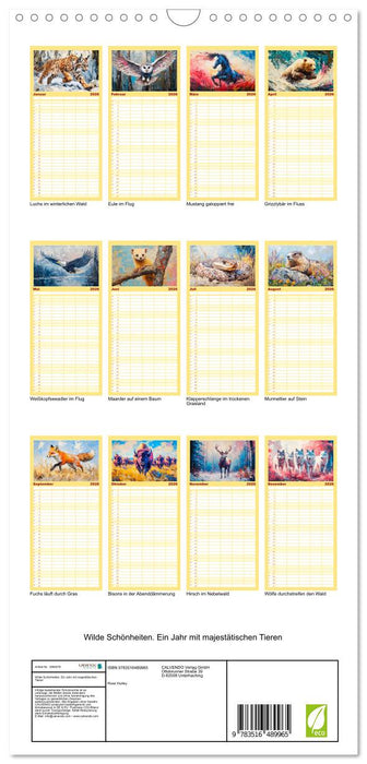 Wilde Schönheiten. Ein Jahr mit majestätischen Tieren (CALVENDO Familienplaner 2026)