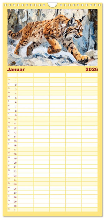 Wilde Schönheiten. Ein Jahr mit majestätischen Tieren (CALVENDO Familienplaner 2026)