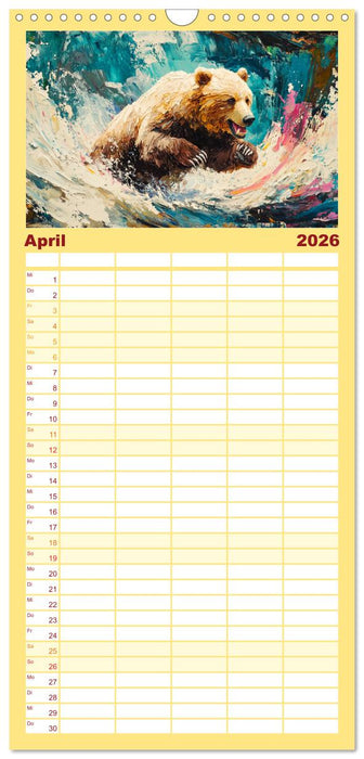 Wilde Schönheiten. Ein Jahr mit majestätischen Tieren (CALVENDO Familienplaner 2026)