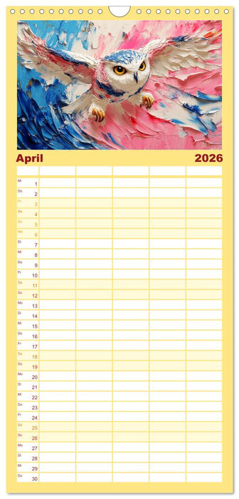Eulen. Entzückende Paintings (CALVENDO Familienplaner 2026)