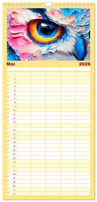 Eulen. Entzückende Paintings (CALVENDO Familienplaner 2026)