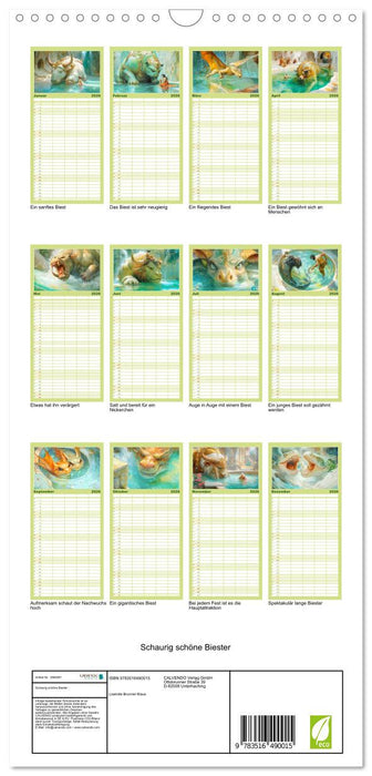Schaurig schöne Biester (CALVENDO Familienplaner 2026)