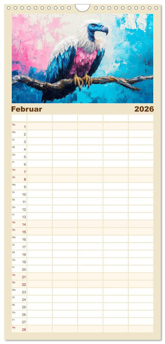 Greifvögel. Majestätische Luftakrobaten in Öloptik (CALVENDO Familienplaner 2026)