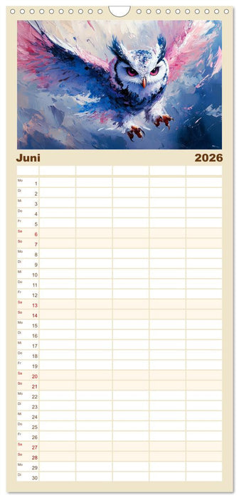 Greifvögel. Majestätische Luftakrobaten in Öloptik (CALVENDO Familienplaner 2026)