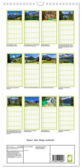 Bayern - Seen, Berge, Landschaft (CALVENDO Familienplaner 2026)