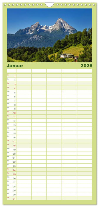 Bayern - Seen, Berge, Landschaft (CALVENDO Familienplaner 2026)