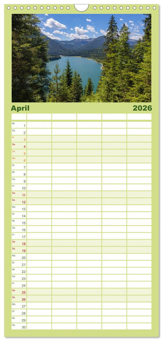 Bayern - Seen, Berge, Landschaft (CALVENDO Familienplaner 2026)