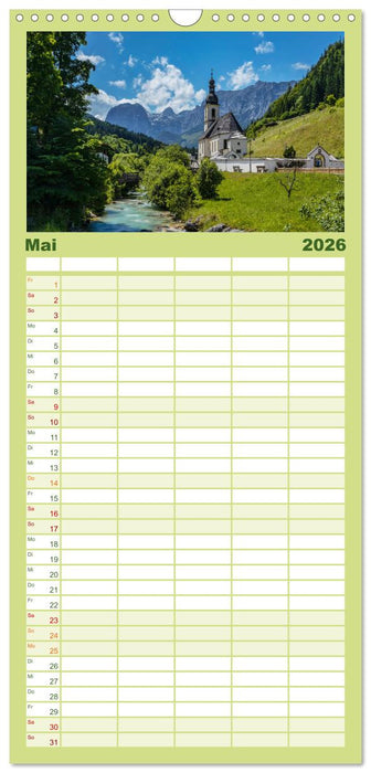 Bayern - Seen, Berge, Landschaft (CALVENDO Familienplaner 2026)