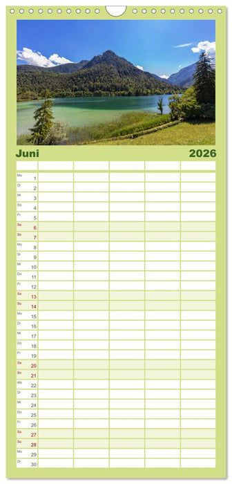 Bayern - Seen, Berge, Landschaft (CALVENDO Familienplaner 2026)