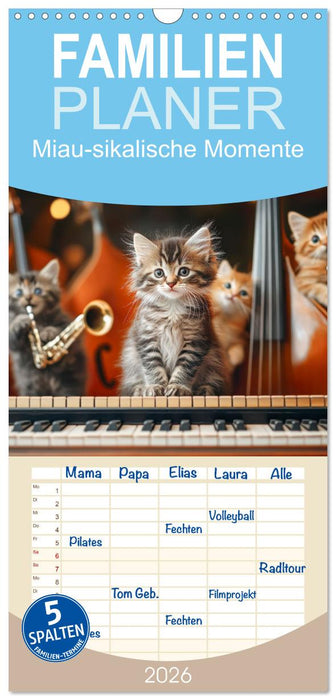 Miau-sikalische Momente (CALVENDO Familienplaner 2026)
