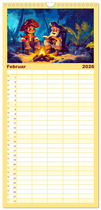 Piraten-Abenteuer - Die Reise zum verborgenen Schatz (CALVENDO Familienplaner 2026)