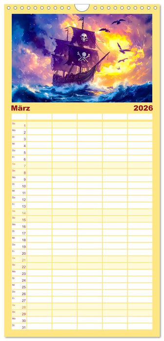 Piraten-Abenteuer - Die Reise zum verborgenen Schatz (CALVENDO Familienplaner 2026)