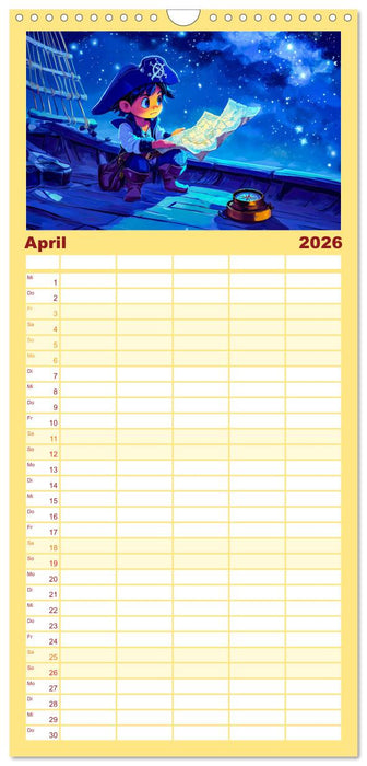 Piraten-Abenteuer - Die Reise zum verborgenen Schatz (CALVENDO Familienplaner 2026)