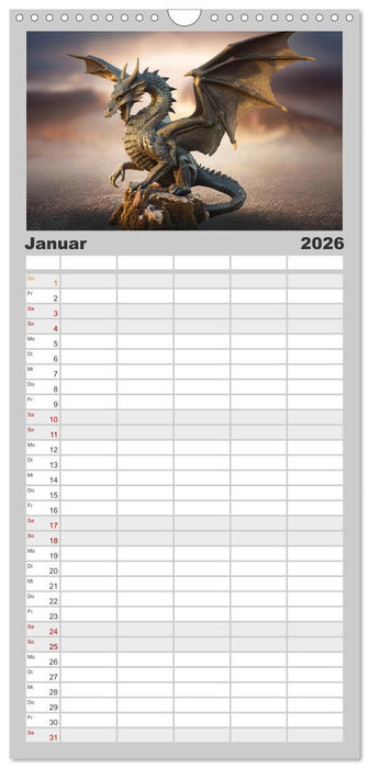 Legenden und Mythen - Legendäre Tiere (CALVENDO Familienplaner 2026)