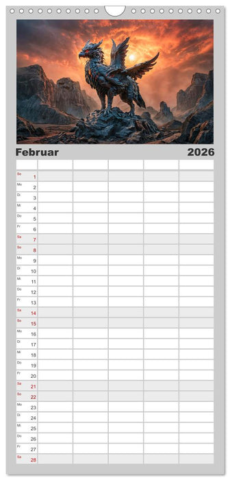 Legenden und Mythen - Legendäre Tiere (CALVENDO Familienplaner 2026)