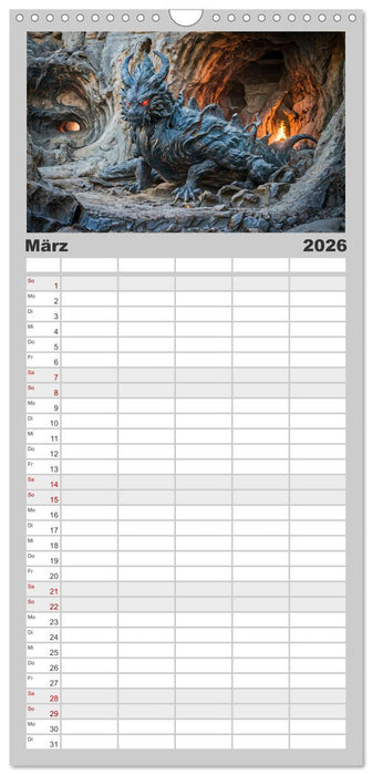 Legenden und Mythen - Legendäre Tiere (CALVENDO Familienplaner 2026)