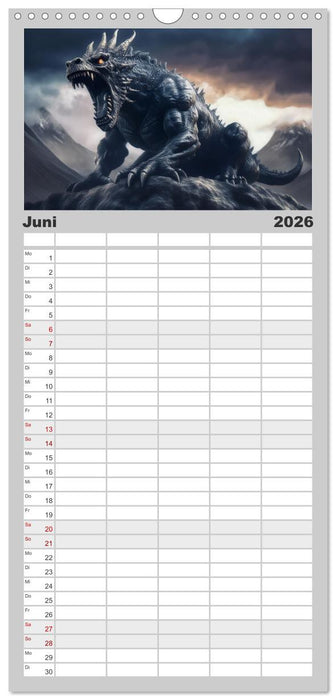 Legenden und Mythen - Legendäre Tiere (CALVENDO Familienplaner 2026)