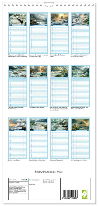 Sturmwarnung an der Küste (CALVENDO Familienplaner 2026)