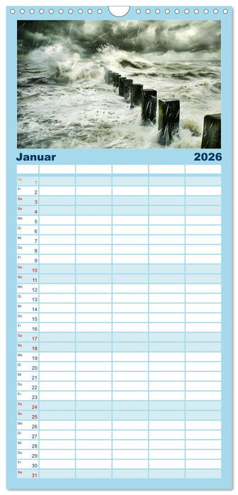 Sturmwarnung an der Küste (CALVENDO Familienplaner 2026)