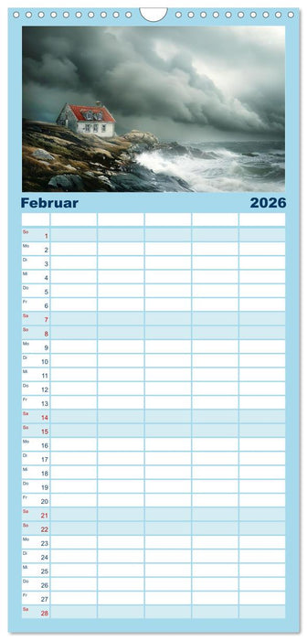 Sturmwarnung an der Küste (CALVENDO Familienplaner 2026)