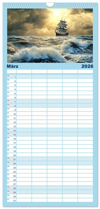 Sturmwarnung an der Küste (CALVENDO Familienplaner 2026)