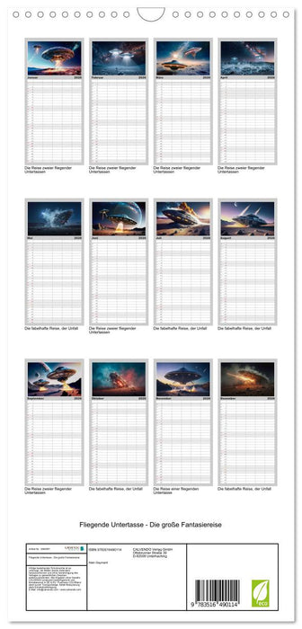 Fliegende Untertasse - Die große Fantasiereise (CALVENDO Familienplaner 2026)
