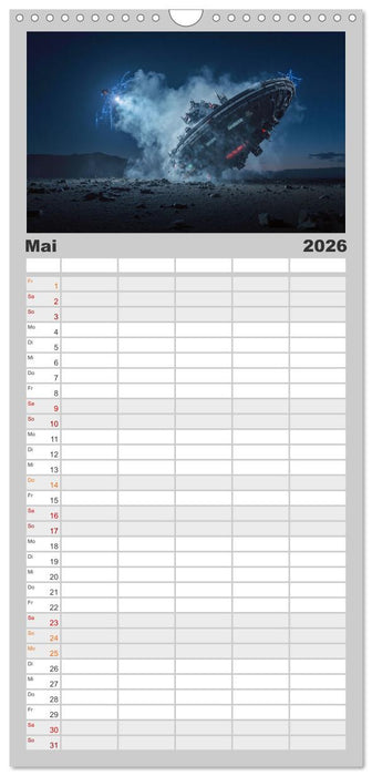 Fliegende Untertasse - Die große Fantasiereise (CALVENDO Familienplaner 2026)