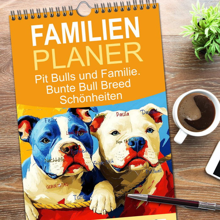 Pit Bulls und Familie. Bunte Bull Breed Schönheiten (CALVENDO Familienplaner 2026)