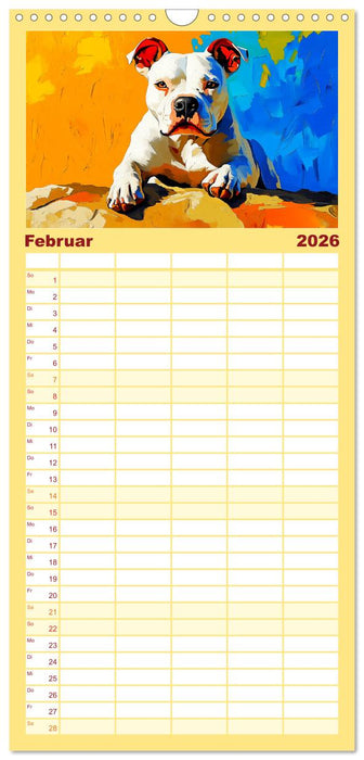 Pit Bulls und Familie. Bunte Bull Breed Schönheiten (CALVENDO Familienplaner 2026)