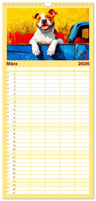Pit Bulls und Familie. Bunte Bull Breed Schönheiten (CALVENDO Familienplaner 2026)