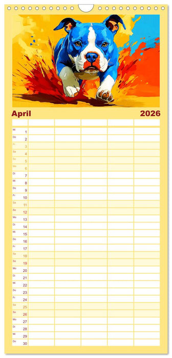 Pit Bulls und Familie. Bunte Bull Breed Schönheiten (CALVENDO Familienplaner 2026)