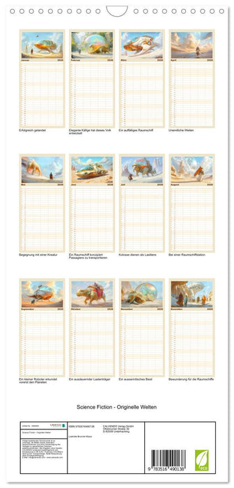 Science Fiction - Originelle Welten (CALVENDO Familienplaner 2026)