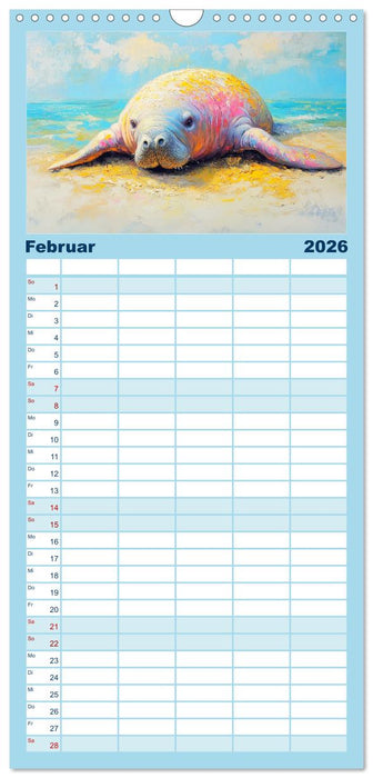 Manatee Paintings. Rundschwanzseekühe im Ölgemälde-Stil (CALVENDO Familienplaner 2026)