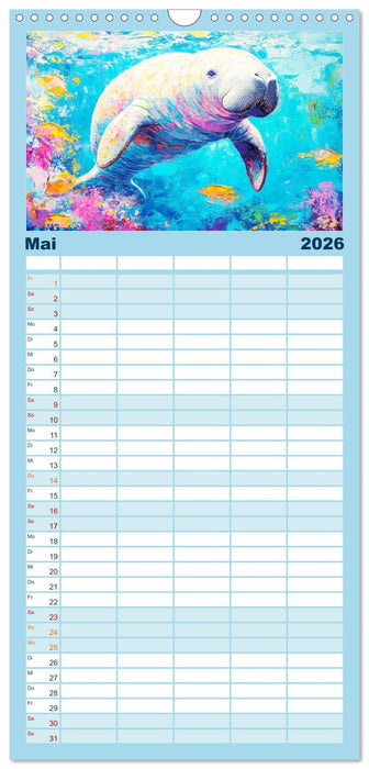 Manatee Paintings. Rundschwanzseekühe im Ölgemälde-Stil (CALVENDO Familienplaner 2026)