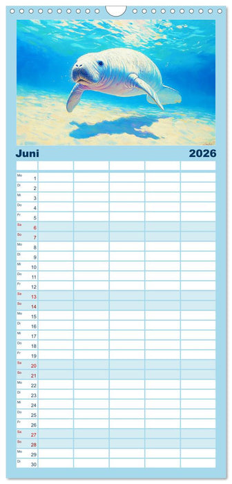 Manatee Paintings. Rundschwanzseekühe im Ölgemälde-Stil (CALVENDO Familienplaner 2026)