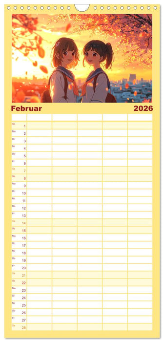 Anime Kalender – Charaktere im Slice-of-Life Stil (CALVENDO Familienplaner 2026)
