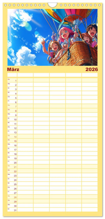 Anime Kalender – Charaktere im Slice-of-Life Stil (CALVENDO Familienplaner 2026)