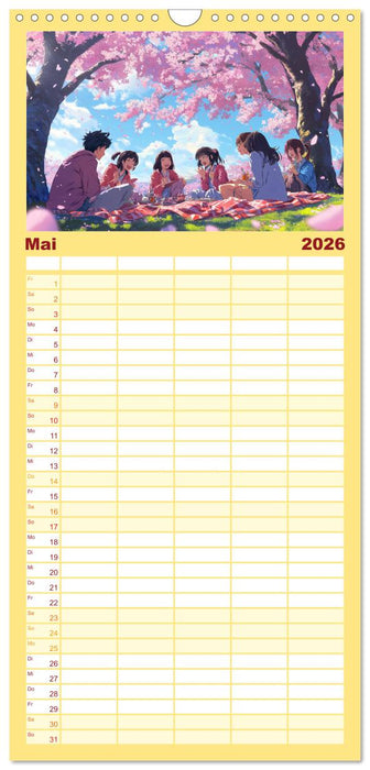 Anime Kalender – Charaktere im Slice-of-Life Stil (CALVENDO Familienplaner 2026)